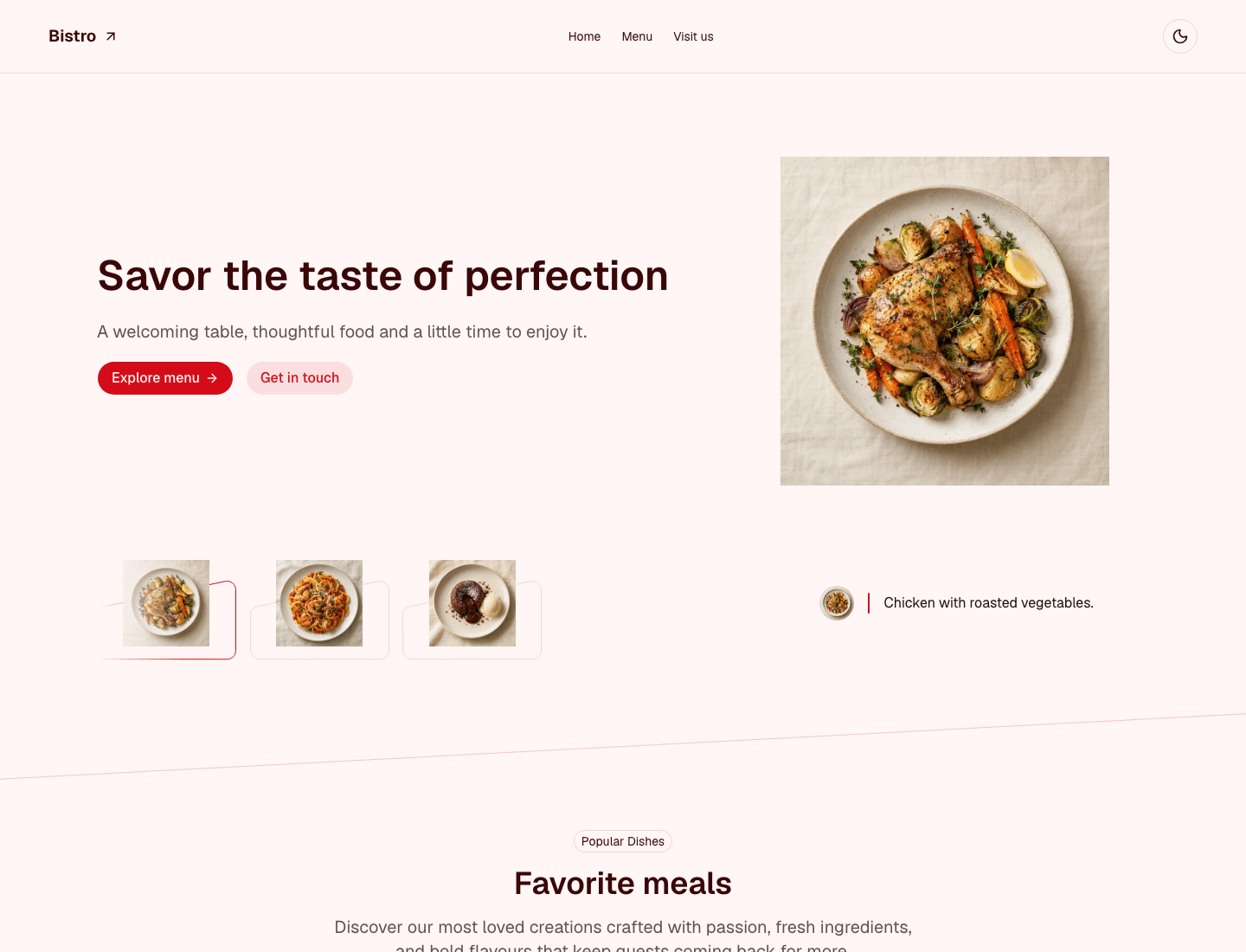 Restaurant website preview