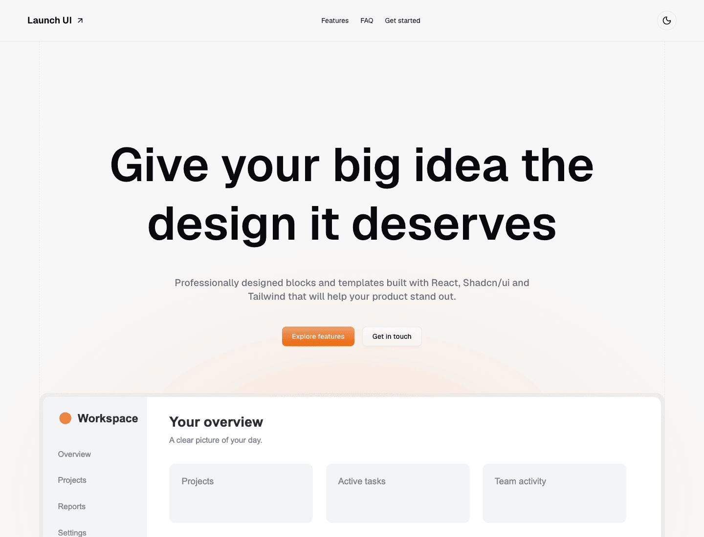 SaaS landing page website preview